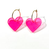 TWO HEARTS - neon pink