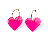 TWO HEARTS - neon pink
