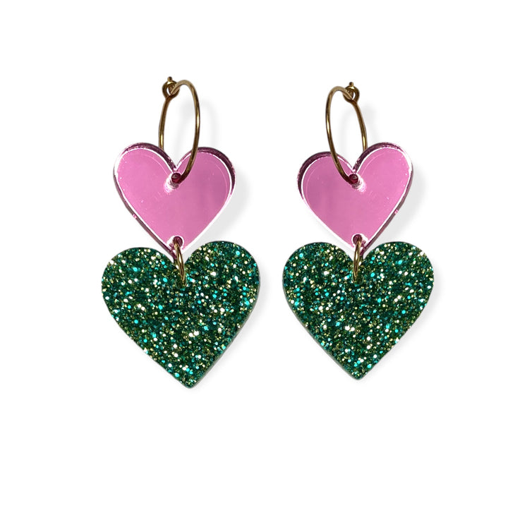 ALL 4 LOVE - pink/green glitter