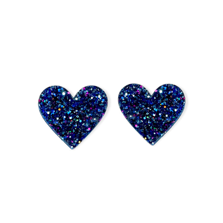 TINY HEARTS - blue glitter