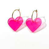 Two Hearts, neon pink