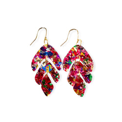 Leaf - large/red confetti