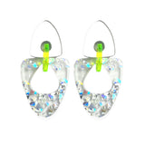 80s Glam - Silver/Neon Yellow/ Holo Flakes