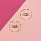 Half hoops with pearls