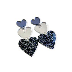 LOVE IS LOVE - black/silver/black glitter