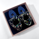 80s Glam - midnight glitter/rainbow/holo flakes