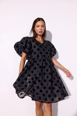 BOBBY DRESS - BLACK W/DOTS