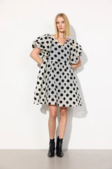 BOBBY DRESS - WHITE W/ DOTS