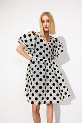 BOBBY DRESS - WHITE W/ DOTS