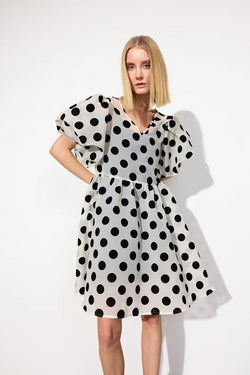 BOBBY DRESS - WHITE W/ DOTS