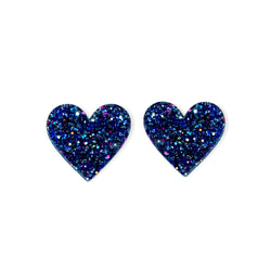 Tiny Hearts, blue glitter