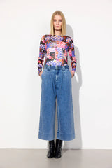 MADISON MESH BLOUSE - MULTIVERSE ART PRINT