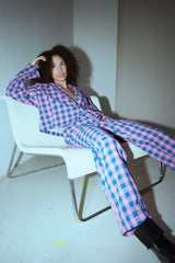 PAMELA TROUSERS - PINK CHECKED